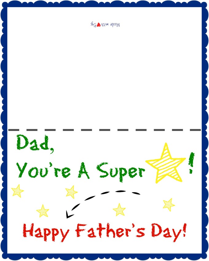 Fathers Day Card Template Printable Printable Templates