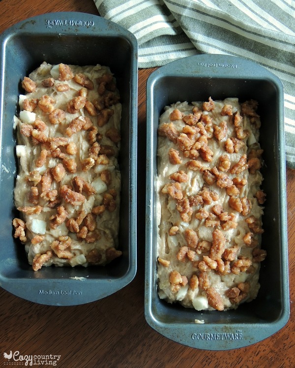 Apple Walnut Loaves Ready for the Oven!